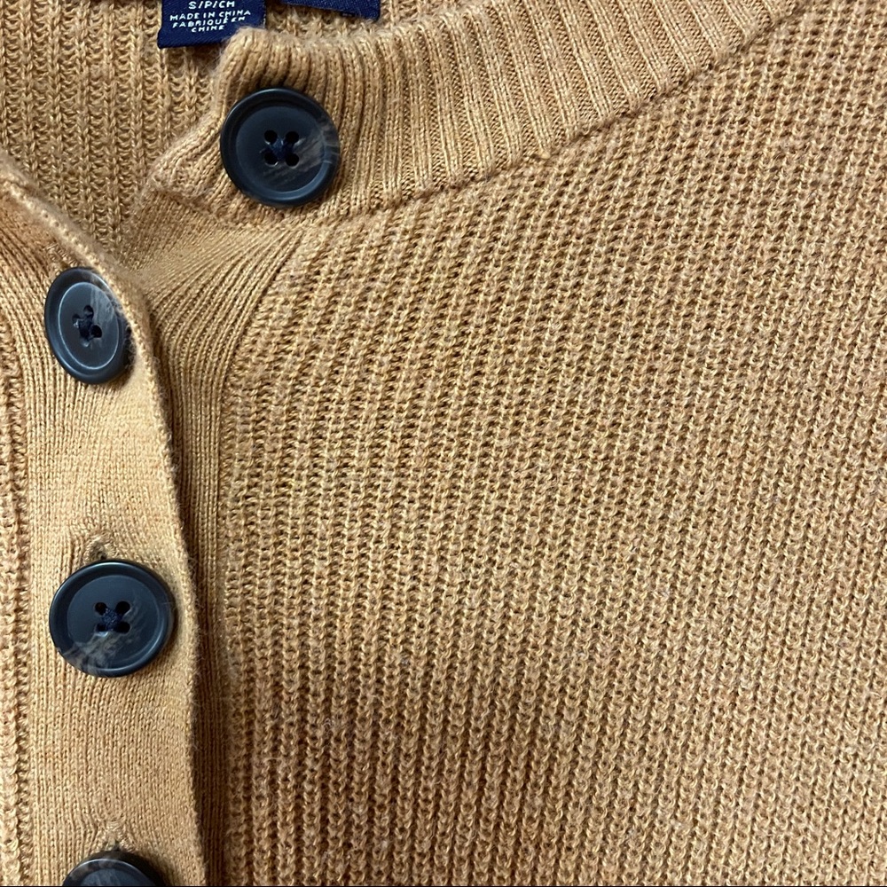 American Eagle Tan Brown Henley Long Sleeve Top w Buttons Sz S - Picture 4 of 5